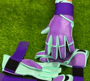 Guantes de Cuero Morados y Verde Menta con Correa Ajustable para la Muñeca para Uso en Exteriores, Guantes de Béisbol - Product Image 4