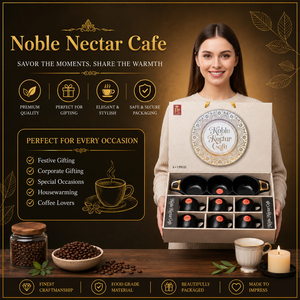 Luxury Coffee Set Boxed Printing Custom Logo Espresso Cups Noble Nectar Cafe 6+<b>1</b> <b>Gift</b> Set Tea Snack Serving <b>for</b> Festive Gifting - Product Image 1