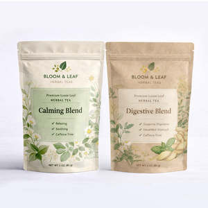 Pochette à fermeture éclair Doypack pour l'emballage du thé en vrac |   Plastique laminé |   Encoche de déchirement |   Fabricant vietnamien - Product Image 3