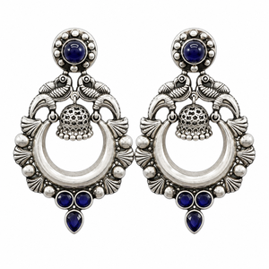 Trusted Supplier <b>Oxidized</b> Silver Natural Stone Bezel Setting Traditional Dangle Drop Earrings Women Wholesale Bulk - Product Image 1