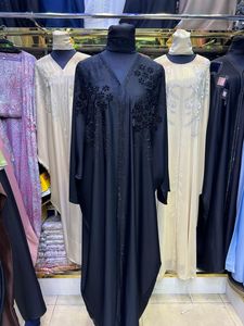 Abaya Modeste de Dubaï en Gros, Perlée et Pailletée, à Manches Longues, Traditionnelle Musulmane, Faite à la Main, pour Mariage, Respirante, Col en V pour Femme - Product Image 4