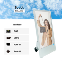 Reproductor de Publicidad LCD Portátil de 43 Pulgadas con Batería Recargable para Interiores, Ideal para Restaurantes
