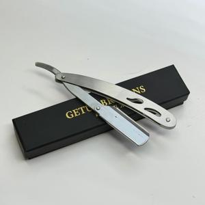 GETUP Stainless Steel <b>Single</b> <b>Blade</b> Safety <b>Razor</b> Men's Wet Shaving Barber Shop Use Silver Color - Product Image 5