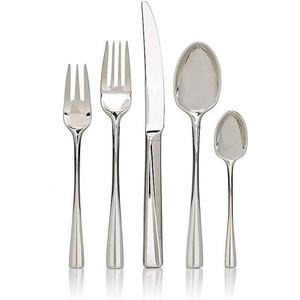 Stainless Steel Cutlery <b>Utensils</b> <b>Set</b> with Silver Plated Waving Design Handle for Back to School - Product Image 4