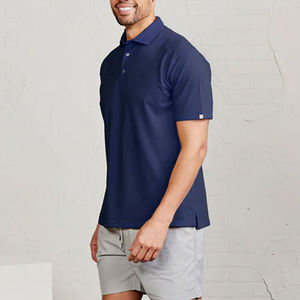 Camisetas Polo Personalizadas con Logotipo, Color Azul Marino Sólido, Uniformes de Poliéster Transpirables de Secado Rápido con Protección UPF 50, Camisetas Deportivas de Golf con Sensación Refrescante - Product Image 4