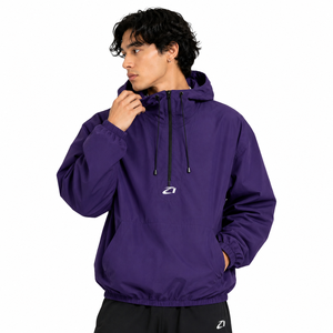 Custom Men Pullover Balaclava Windbreaker Men's <b>Jackets</b> <b>Lightweight</b> Hooded Anorak Water Resistant Streetwear Outerwear Supplier - Product Image 4