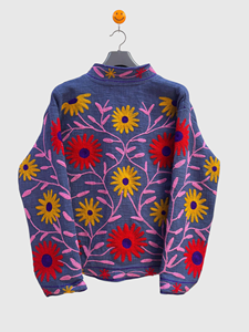 Veste en velours brodée à fleurs, col mandarin, manches longues, grande taille, vêtements d'hiver pour femmes, style élégant - Product Image 4
