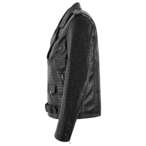 Custom 100% Genuine Napa Croc Print Leather Biker <b>Jacket</b> Men’s BRANDO Style Embossed Crocodile Pattern Motorcycle <b>Jacket</b> - Product Image 2