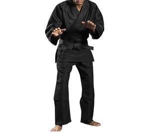 Uniforme de Karate para Hombre, Negro, 100% Algodón, Corte Regular, Transpirable, Ropa de Artes Marciales para Adultos - Product Image 1