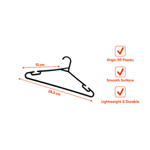 <b>Slim</b> Plastic Small Clothes Hangers Set Strap Notches Non-Slip Coat Hanger Pack Boutique Clothing Store Laundry Room Organizer - Product Image 3