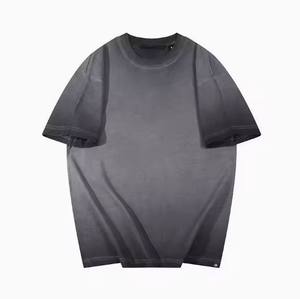 T-shirt Homme Oversize en Coton Délavé à l'Acide Col Rond Style Vintage Streetwear Décontracté Tendance Haut de Gamme Coupe Américaine - Product Image 3