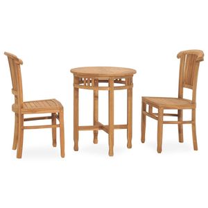Set da pranzo da 3 pezzi in legno di Teak massello per uso giardino - Product Image 2
