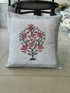 Floral Handcrafted Cotton Cushion Cover Decorative Throw Pillow Cover for Sofa Couch Bedroom and Home Styling - Product Image 3