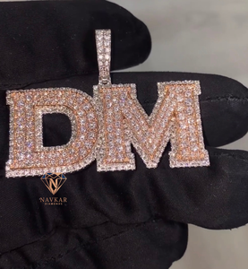 Iced Out Hip Hop Diamond Letter Pendant with 925 Sterling <b>Silver</b> Iced Out Pendant for Women Men Use Available for Wholesale - Product Image 4