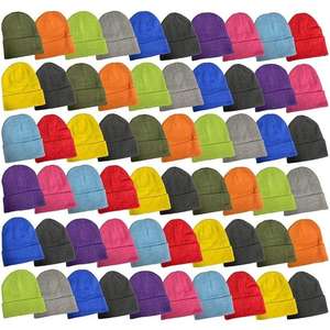 Gorro de invierno informal de color sólido al por mayor, gorro cálido de otoño e invierno para hombre y mujer, gorros deportivos de punto - Product Image 1