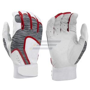 Gants de frappe de baseball professionnels avec logo personnalisé, paume en cuir synthétique noir pour adulte, séchage rapide, durables, respirants, fermeture auto-agrippante - Product Image 6
