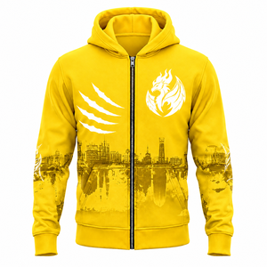 Customized vintage patchwork mens hoodie comfortable Screen Printed breathable streetwear stylish men zip hoodies - Product Image 5