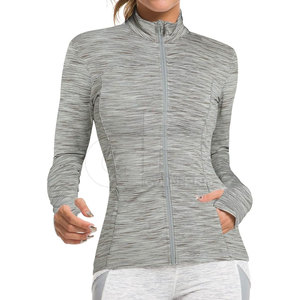 Chaqueta de yoga premium para mujer con cremallera, de secado rápido, tela elástica, corte ajustado, para entrenamiento, pilates, correr, ejercicio y deportes al aire libre. - Product Image 3