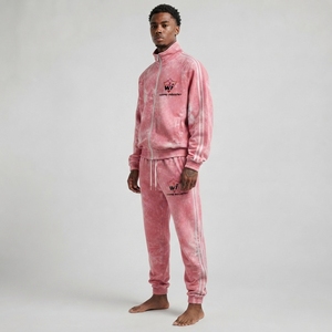 Men Sun Faded Tracksuit Relaxed Fit Cotton Blend Sweatshirt Jogger Pants Casual <b>Athletic</b> Wear Fashion Outfit - Product Image 3