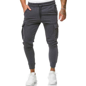 Pantalon de jogging cargo pour homme avec poche latérale, style 2026, tenue décontractée, logo personnalisé, taille élastique, streetwear élégant - Product Image 4