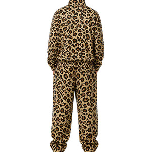 Y2K Custom <b>Men</b>’s Leopard Print Windbreaker Tracksuit Wholesale Retro Streetwear <b>Zip</b> Up <b>Jacket</b> Wide Leg Jogger Sets OEM Hoodies - Product Image 2