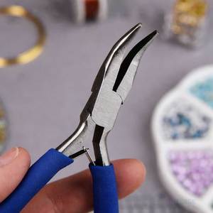 เครื่องมือผ่าตัดแบบพิเศษ คีมปากแหลมโค้ง 5 นิ้ว 127 มม. สีฟ้า ด้ามจับแบบสบายมือ ทำจากสแตนเลส เหมาะสำหรับงานเครื่องประดับ - Product Image 4