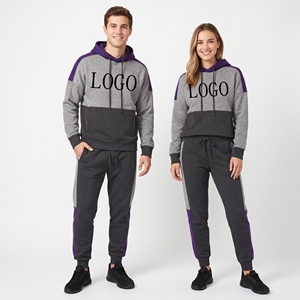 Sudadera con capucha de algodón suave 100% algodón, conjunto de sudadera y pantalones deportivos para hombre, conjunto de chándal deportivo. - Product Image 2