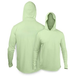 Unisex Light Blue Casual Hooded Long Sleeve Moisture Wicking Breathable Quick Dry UV Protection Polyester Athletic Summer <b>Top</b> - Product Image 3