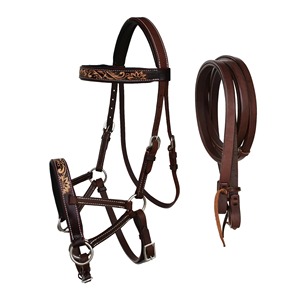 Brida de cuero hecha a mano para caballo, reutilizable, grande, completa con ajuste y costuras elegantes, para montar a caballo, control del caballo - Product Image 1