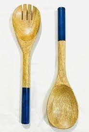 Cuillère en bois avec résine époxy |   Cuillère de cuisine et de service en bois artisanale - Product Image 4