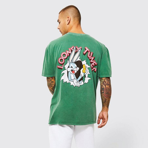 Best Vintage Acid Wash Oversize Men's <b>T</b>-<b>Shirt</b> 100% Heavyweight Cotton Quick Dry with Custom Graphic Print and Hooded <b>Collar</b> - Product Image 4