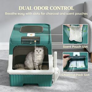 Lettiera per Gatti Rettangolare da 18,9 Pollici con Funzione di Facile Pulizia, Materiale PP e ABS Ecologico, Durevole, Compatibile con App per Cani - Product Image 5