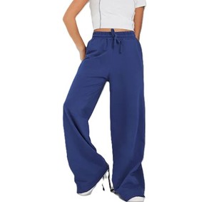 Trendy Loose Fit Wide Leg Sweatpants Custom Casual Drawstring <b>Trousers</b> <b>Elastic</b> <b>Waist</b> Lightweight Streetwear Lounge Pants - Product Image 5