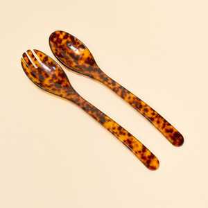 Ensemble de cuillères de service modernes en résine, manche long, finition miroir, légères, épaisseur 5 mm, écologiques, compatibles lave-vaisselle, design durable - Product Image 1