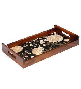 Bandeja Rectangular de Madera de Fabricante Confiable con Bordes Elevados para Servir Comida y Bebidas Calientes de Forma Segura - Product Image 1