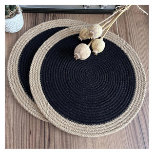 Contemporary Style Linen Placemat <b>Table</b> <b>Top</b> <b>Decoration</b> Round Jute Material <b>Table</b> Mat Placemat for Family Life Jute Placemat - Product Image 2