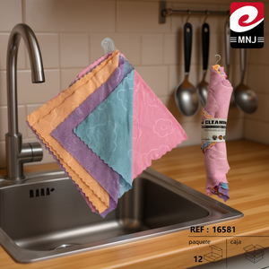 TRAPO Lot de 4 torchons gaufrés 30x30 avec crochets pour un nettoyage efficace - Product Image 2