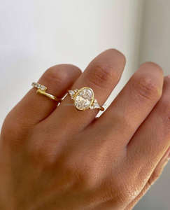 Anillo de Compromiso/Boda Vintage de Oro Amarillo de 14k con Diamante Cultivado en Laboratorio IGI/GIA, Unisex, Oro Blanco Fino para Aniversario, Ideal para Fiestas - Product Image 4