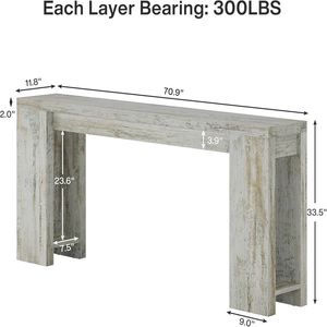 Consolle Decorativa in Legno Stile Rustico per Ingresso, Foyer e Divano - Product Image 6