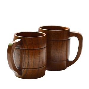 Tasses à café et à thé en bois faites à la main avec poignée sculptée pour les occasions de Noël et tasses à thé - Product Image 1