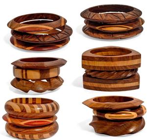 Wood Craft India, Nueva Pulsera Clásica de Madera Hecha a Mano, Tamaño Personalizable para Mujer, Joyería de Uso Diario, Decoración para Colgar en la Pared - Product Image 1