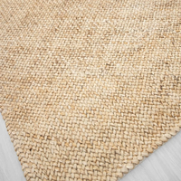 Tapis en jute fin à poils ras, fait main, moderne, écologique, antibactérien, antidérapant, adapté aux animaux domestiques, à motif original, tissé à la main pour