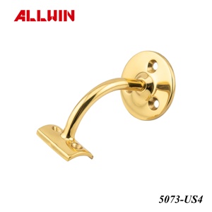Brushed Brass Finish Stainless Steel <b>Handrail</b> Railing <b>Wall</b> <b>Mounted</b> Bracket Modern Design Hotel Rust Resistant - Product Image 5