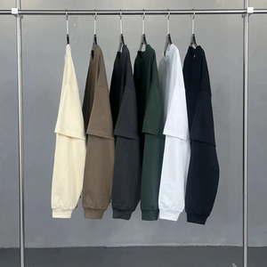 เสื้อยืดแขนยาวผ้าคอตตอน 100% แบบเรียบ ปรับแต่งได้ สองชั้น หนานุ่ม ระบายอากาศดี มีหลายสี - Product Image 6