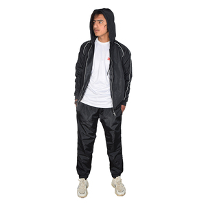 Conjunto Deportivo Personalizado para Hombre con Ribete Reflectante 3M, Sudadera con Capucha de Nailon, Pantalones de Jogging con Forro de Malla, Traje Deportivo Informal para Gimnasio - Product Image 5