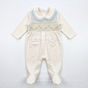 ชุดนอนเด็กอ่อนปักลายมือทำเองแบบสั่งทำได้จาก MItEXCO BABY ขายส่ง - Product Image 1