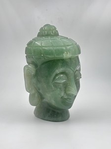Natural Green Aventurine Buddha Head Hand Carved Gemstone Meditation <b>Statue</b> Spiritual Decor Wholesale Supplier - Product Image 2