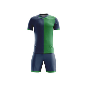 Double Panel Design Made Sports Jersey Shirt Tops & Shorts Sets <b>Machine</b> Stitched Outdoor Sports Shirt Tops In Low MOQ - Product Image 1