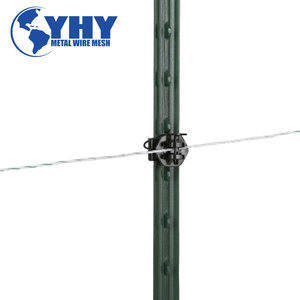 <span class=keywords><strong>Poteau</strong></span> en acier peint vert avec clous et <span class=keywords><strong>base</strong></span> en forme de spatule pour clôture de ferme - Product Image 1