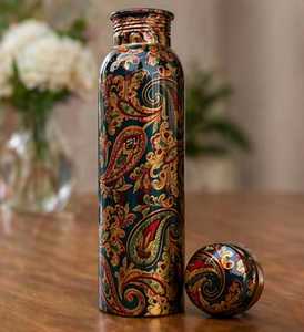 Best Selling Modern Copper <b>Water</b> <b>Bottle</b> Lid Custom Design Enamel Print Double Wall Eco-Friendly <b>Large</b> Capacity Yoga Gym Office - Product Image 5
